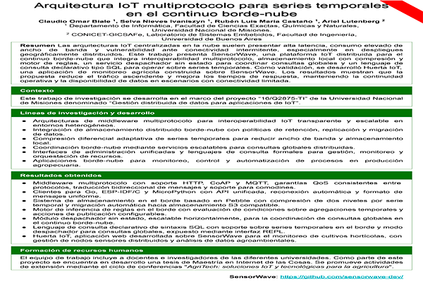 Arquitectura IoT Multiprotocolo para Series Temporales en el Continuo Borde-nube